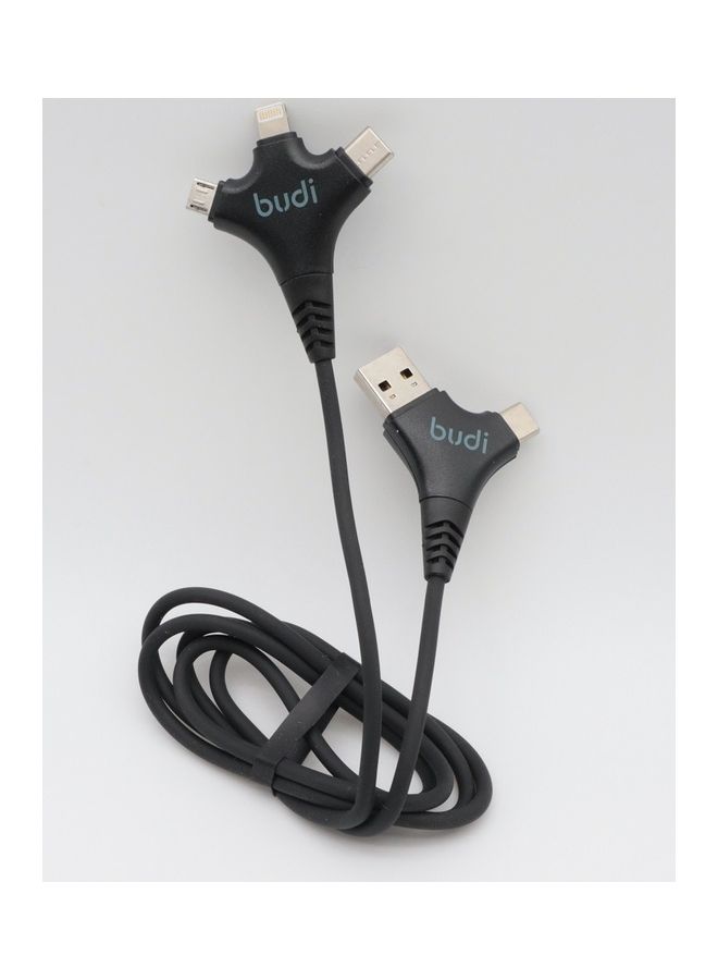 بودي كابل للشحن والمزامنة 6 في 1 أسود - Image 1