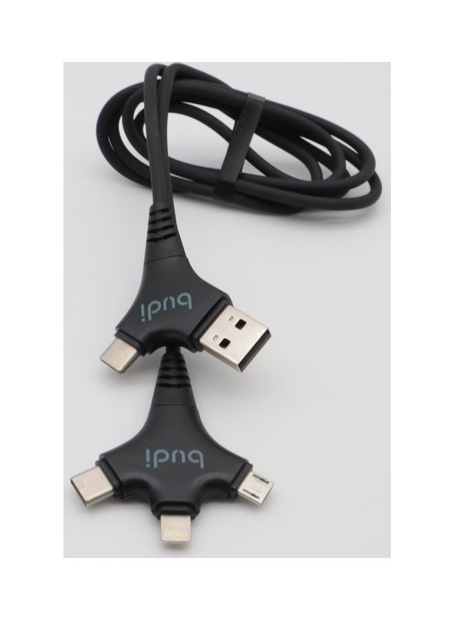 بودي كابل للشحن والمزامنة 6 في 1 أسود - Image 3