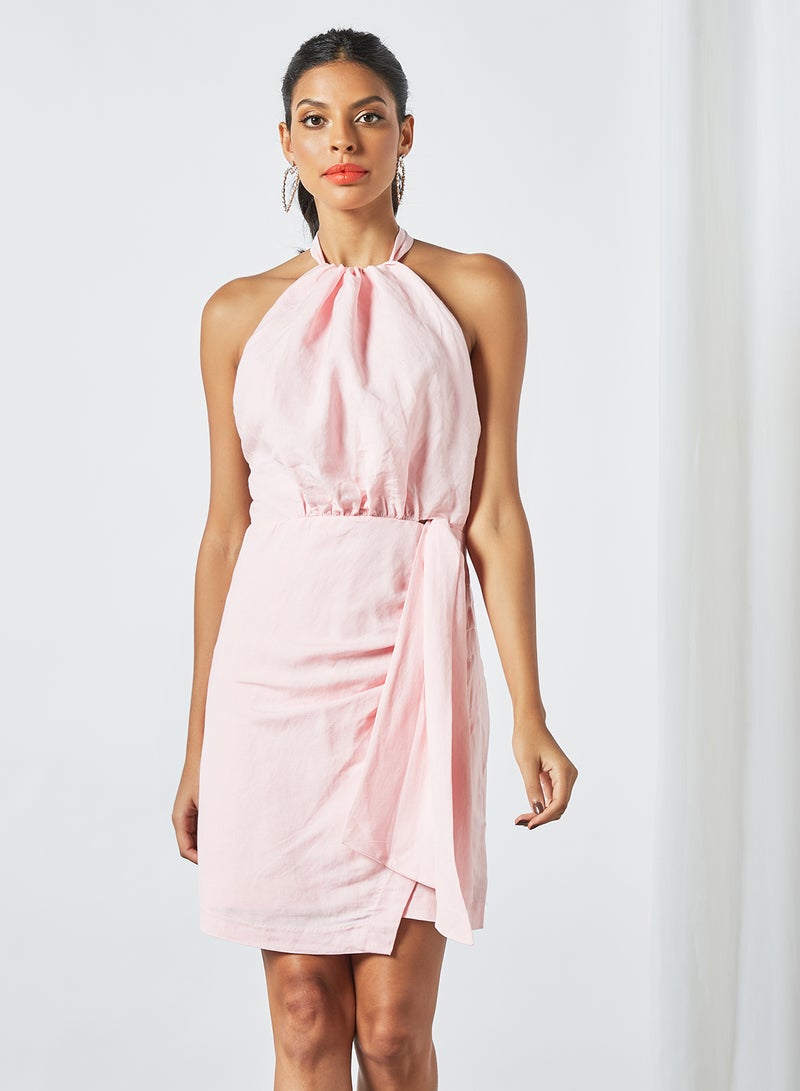 Bardot - Halter Neck Mini Dress Pink - Image 1