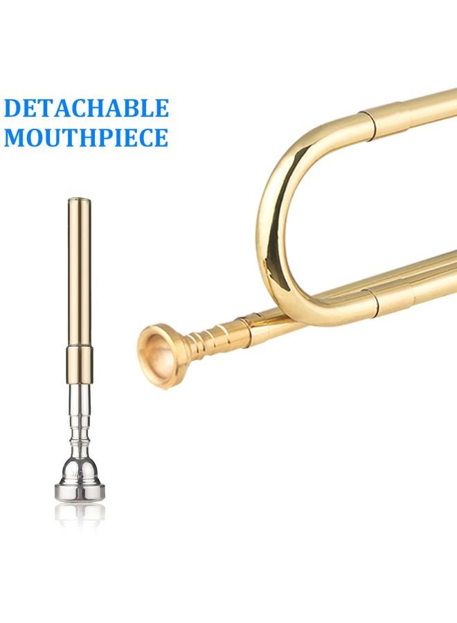 Muslady C Bugle Call Gold-Plated Trumpet Cavalry Horn with Mouthpiece  - Image 4
