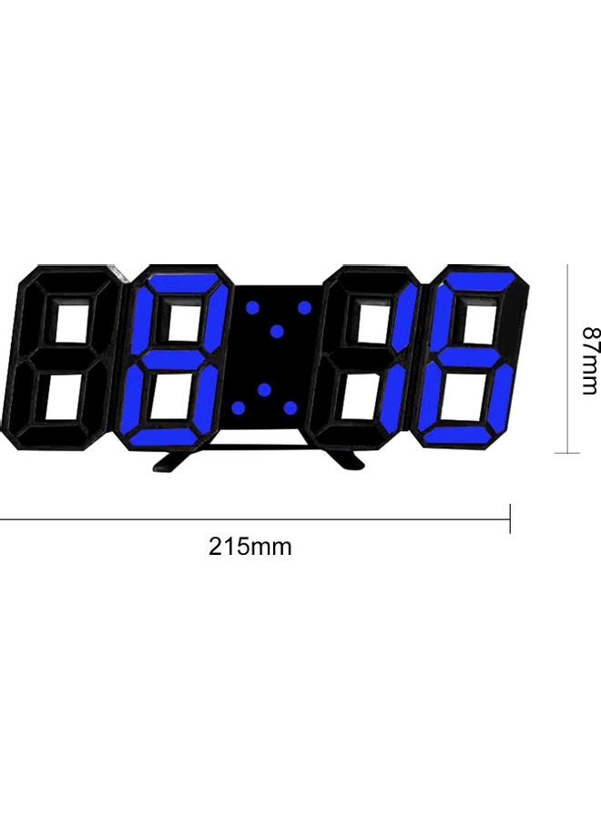 3D LED Digital Alarm Clock Blue/Black  - Image 2