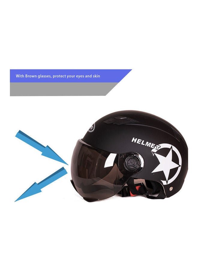 LIXADA - Protective Motorcycle Bike Helmet Half Face With Glass - Image 1