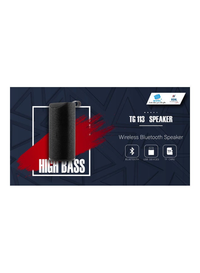 BSNL TG113 Outdoor Portable Wireless Bluetooth Speaker Black  - Image 2