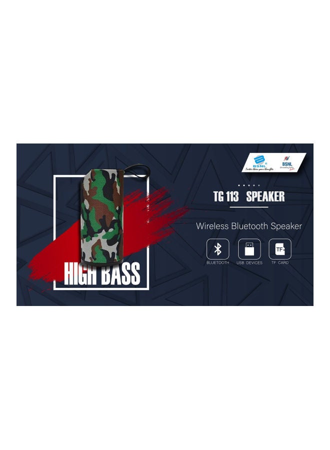 بي إس إن إل مكبر صوت لاسلكي بخاصية البلوتوث محمول للأماكن الخارجية طراز TG113 نقشة مموهة - Image 2