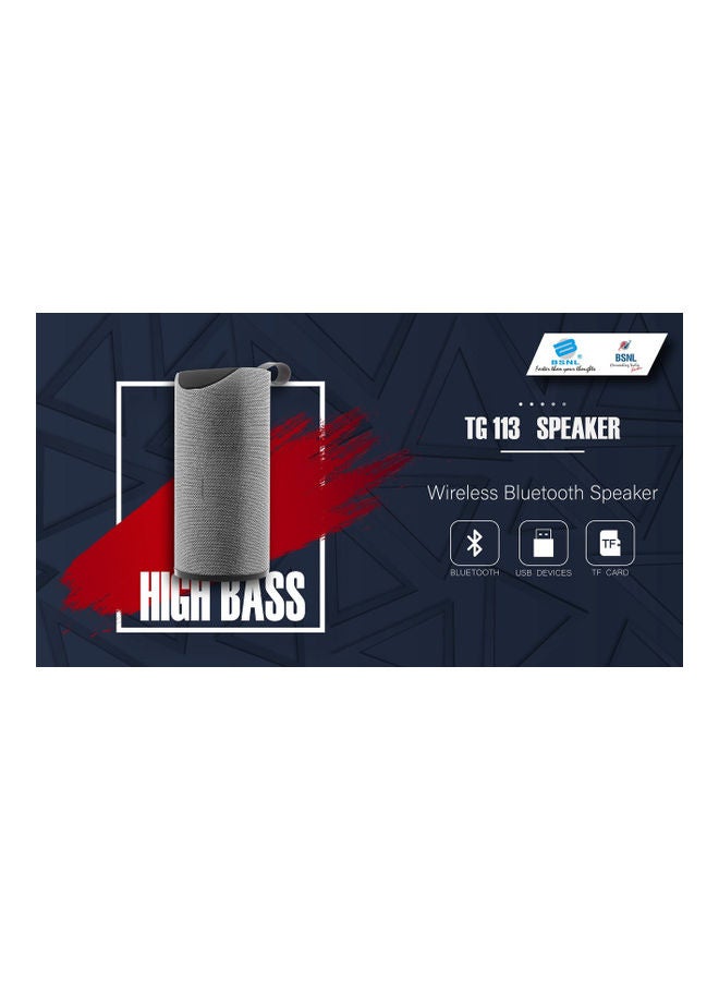 BSNL TG113 Outdoor Portable Wireless Bluetooth Speaker Grey  - Image 2