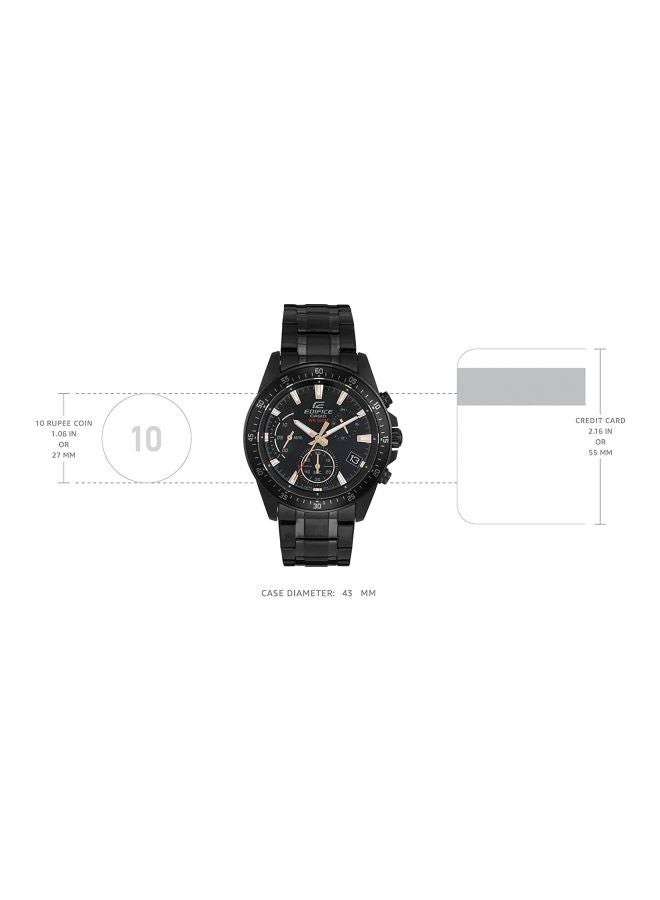 كاسيو ساعة يد إديفيس كرونوغراف طراز EFV-540DC-1BVUDF - مقاس 44 مم - لون أسود معدني للرجال - Image 4