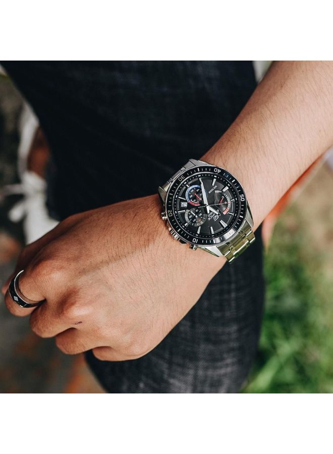 كاسيو ساعة يد إديفيس كرونوغراف طراز EFR-552D-1A3VUDF - قياس 53 مم - لون فضي للرجال - Image 4