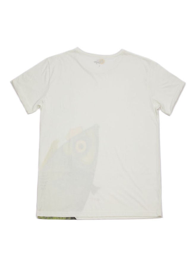 Biggdesign Stylish Round Neck T-Shirt White - Image 2