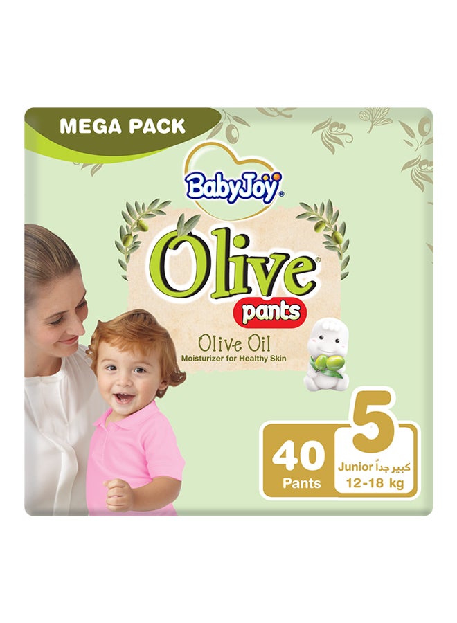 BabyJoy Olive Pants, Size 5 Junior, Mega Pack, 12-18 Kg, 40 Count  - Image 1