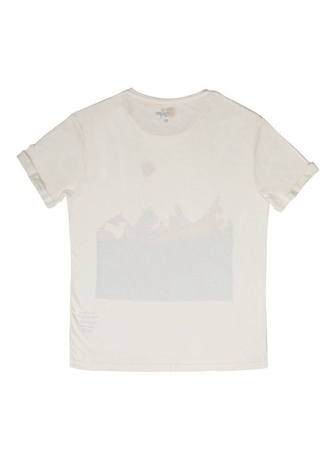 Biggdesign Stylish Round Neck T-Shirt White - Image 2