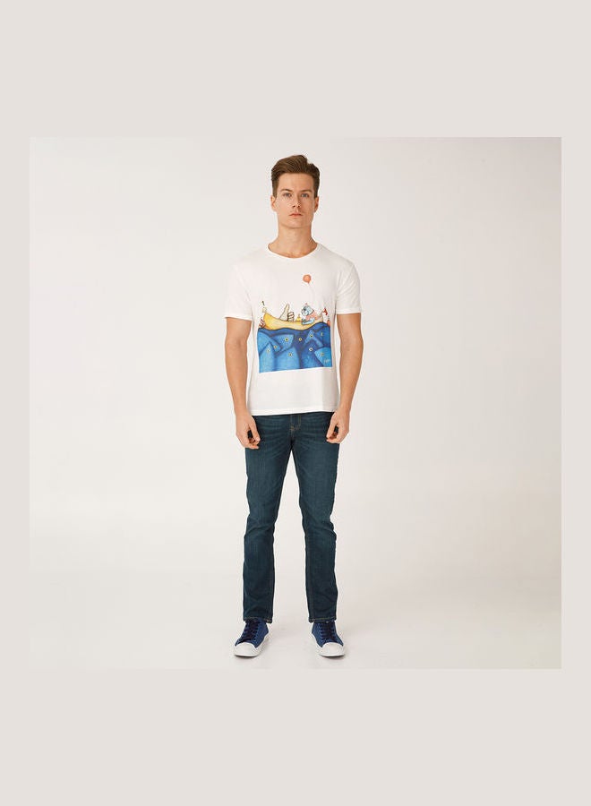 Biggdesign Stylish Round Neck T-Shirt White - Image 5