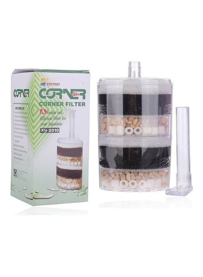XinYou Internal Corner Aquarium Filter Clear/Black/Beige 28cm  - Image 1