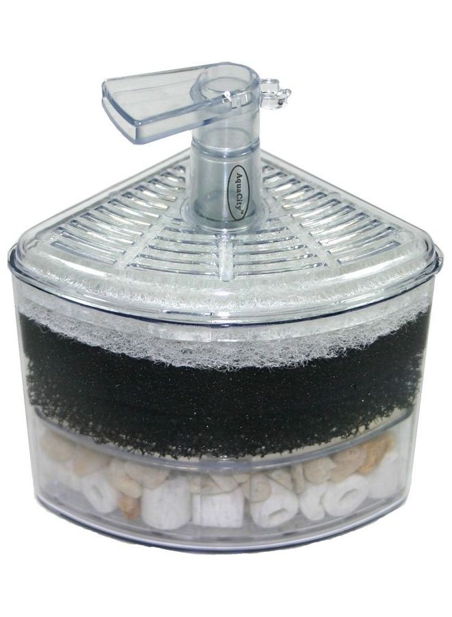 XinYou Internal Corner Aquarium Filter Clear/Black/Beige 10cm  - Image 2