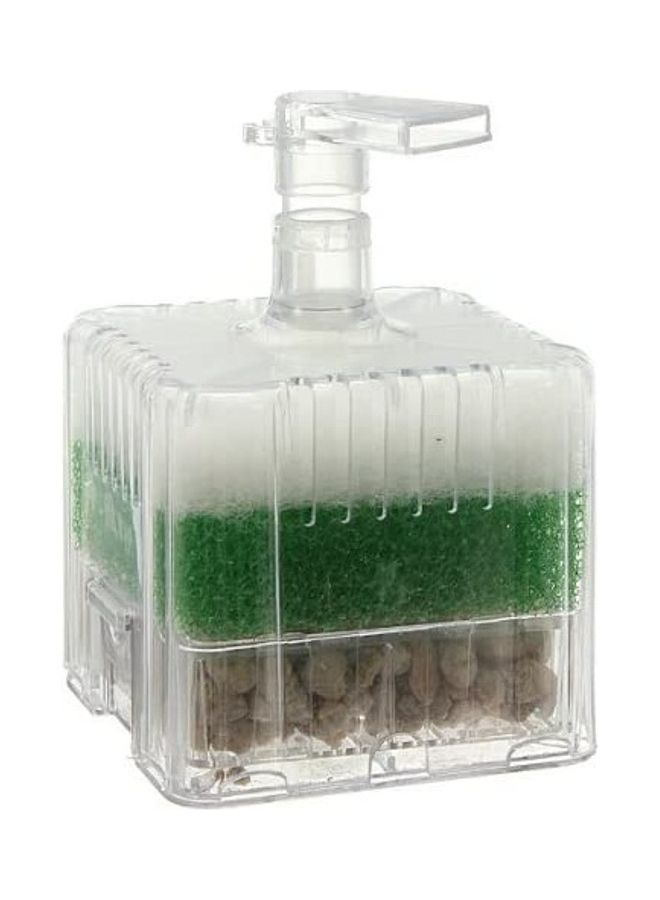XinYou Square Internal Corner Aquarium Filter Clear/Green/Beige 10cm  - Image 2