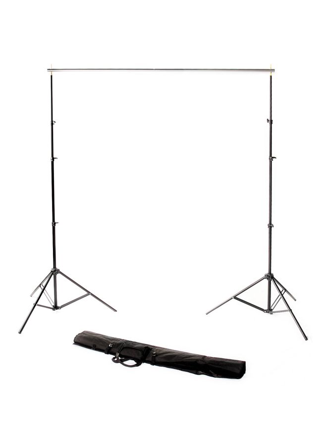 مجموعة مكونة من محامل داعمة مع عمود عرضي لخلفية التصوير، وهي قابلة للتعديل وبمقاس 90x10x10 سم أسود - Image 1