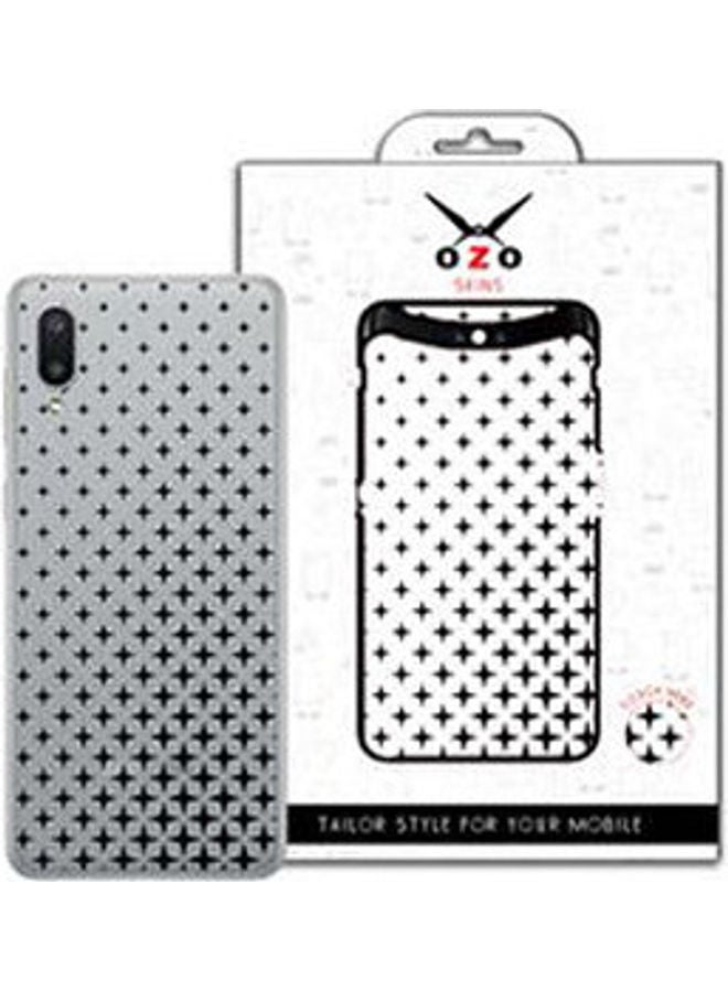 Transparent Gradient Cross Pattern  For Samsung Galaxy A02 Black/White - Image 1