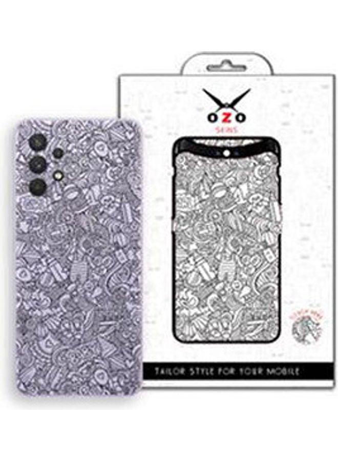 Ray Transparent With Drawing Kids Toys Skin For Samsung Galaxy A32 Black/White - Image 1