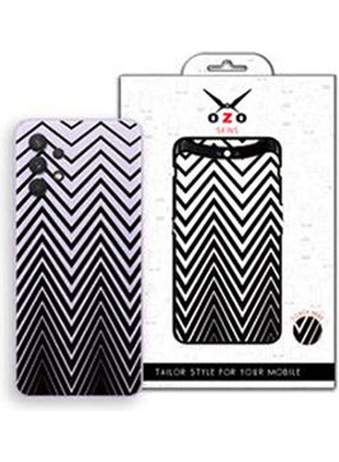 Transparent Gradient Zegzag Line  Skin For Samsung Galaxy A32 Black/White - Image 1