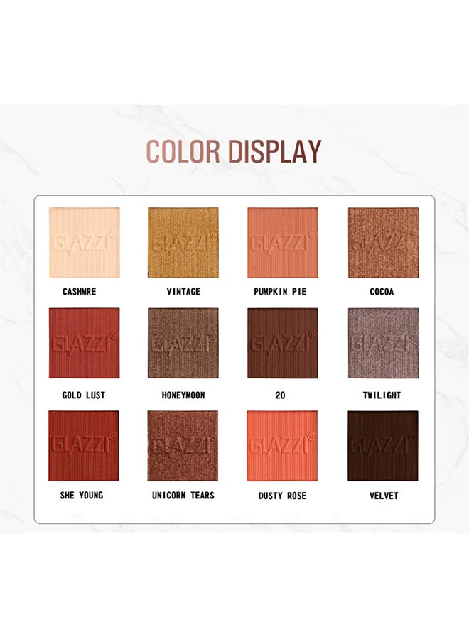 جلازي علبة ظلال عيون مكونة من 12 لوناً متعدد الألوان - Image 4