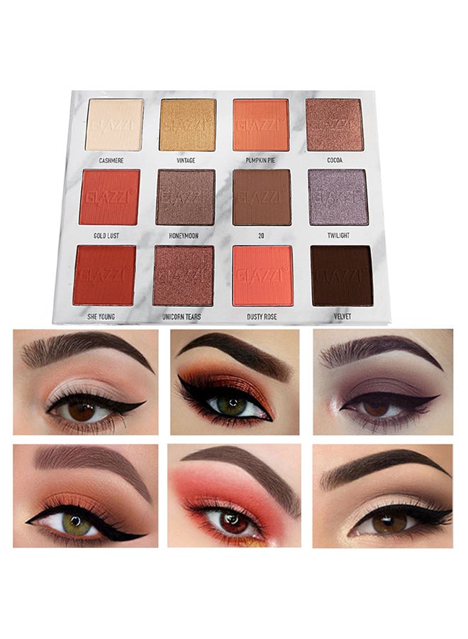 جلازي علبة ظلال عيون مكونة من 12 لوناً متعدد الألوان - Image 5