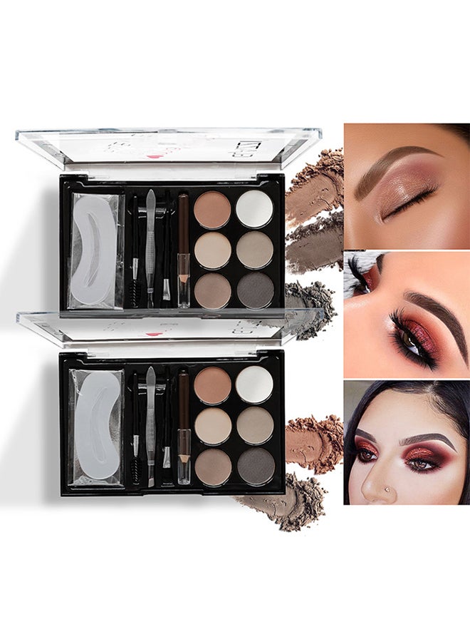 جلازي مجموعة بودرة حواجب مكونة من 6 ألوان مكس-1 - Image 4