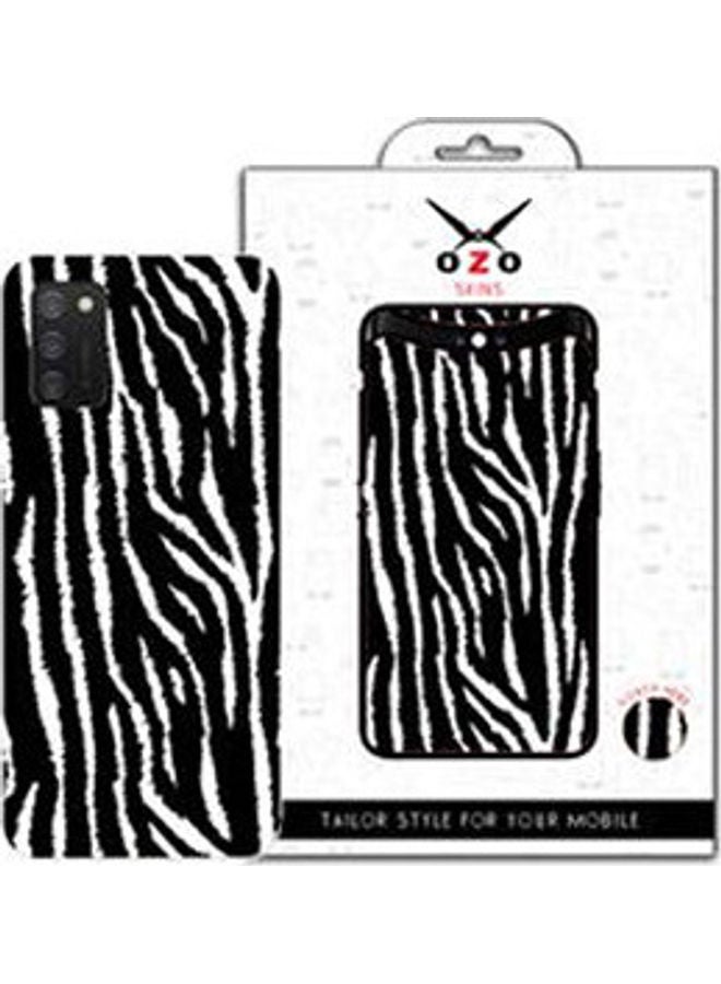 Animal Print Zebra Sticker For Samsung Galaxy A02S Black/White - Image 1