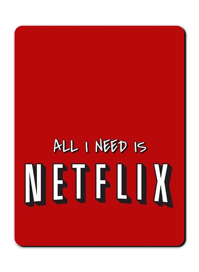 Theodor All Need In Netflix Smooth Surface Printed Anti-Slip Mousepad Multicolour