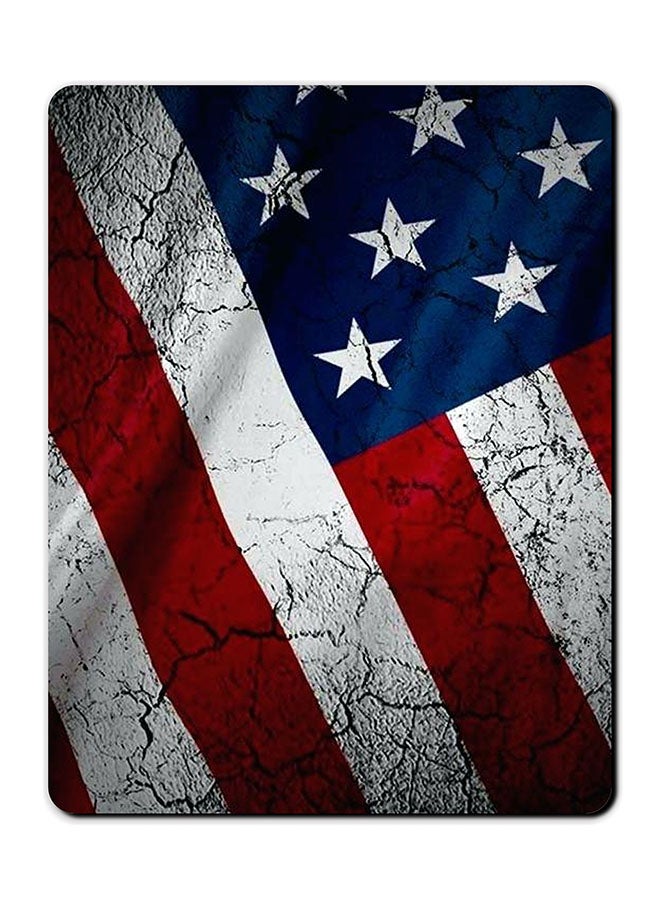 Theodor American Flag Smooth Surface Printed Anti-Slip Mousepad Multicolour