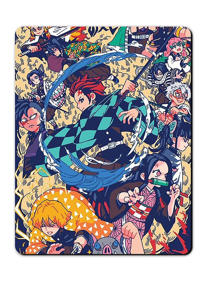 Theodor Anime Demon Slayer Smooth Surface Printed Anti-Slip Mousepad Multicolour