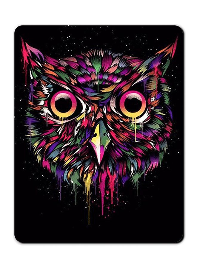 Theodor Art Owl Smooth Surface Printed Anti-Slip Mousepad Multicolour