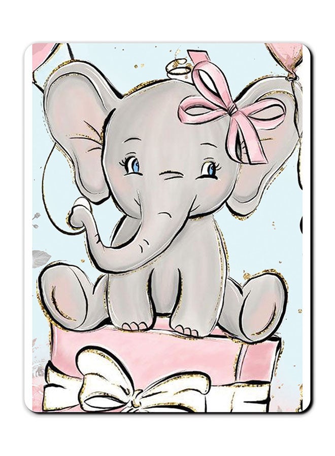 Theodor Baby Elephant Smooth Surface Printed Anti-Slip Mousepad Multicolour