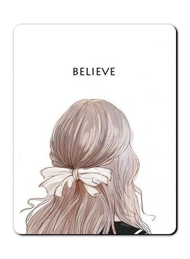 Theodor Believe With Girl Smooth Surface Printed Anti-Slip Mousepad Multicolour