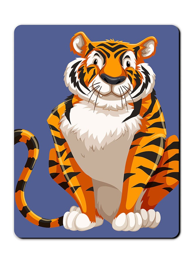 ثيودور لوحة ماوس مضادة للانزلاق بسطح أملس مطبوعة بصورة نمر كبير. منتج متعدد الألوان