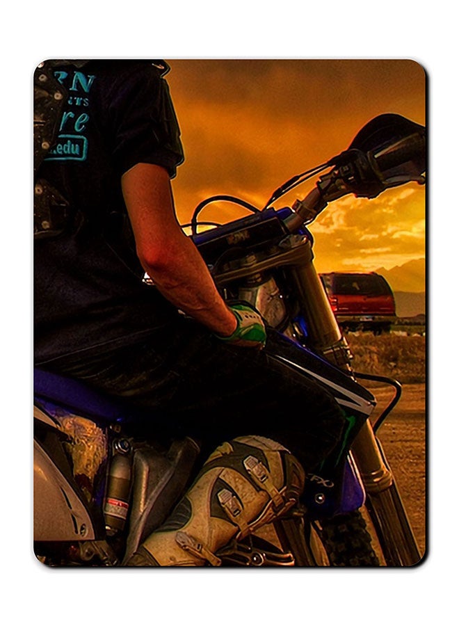 Theodor Bike Stunt Smooth Surface Printed Anti-Slip Mousepad Multicolour