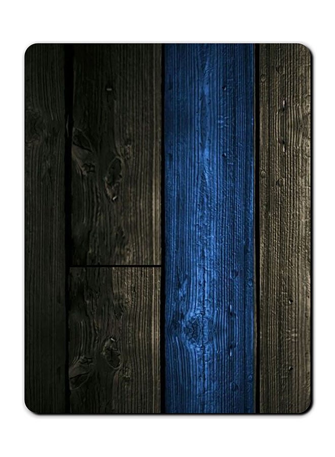 Theodor Wood Smooth Surface Printed Anti-Slip Mousepad Black/Blue