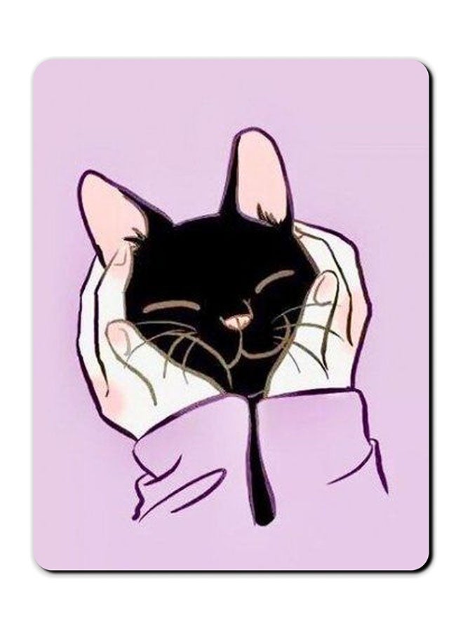 Theodor Loving Cat Smooth Surface Printed Anti-Slip Mousepad Multicolour