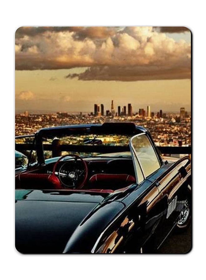 Theodor Black Car Landscape Smooth Surface Printed Anti-Slip Mousepad Multicolour