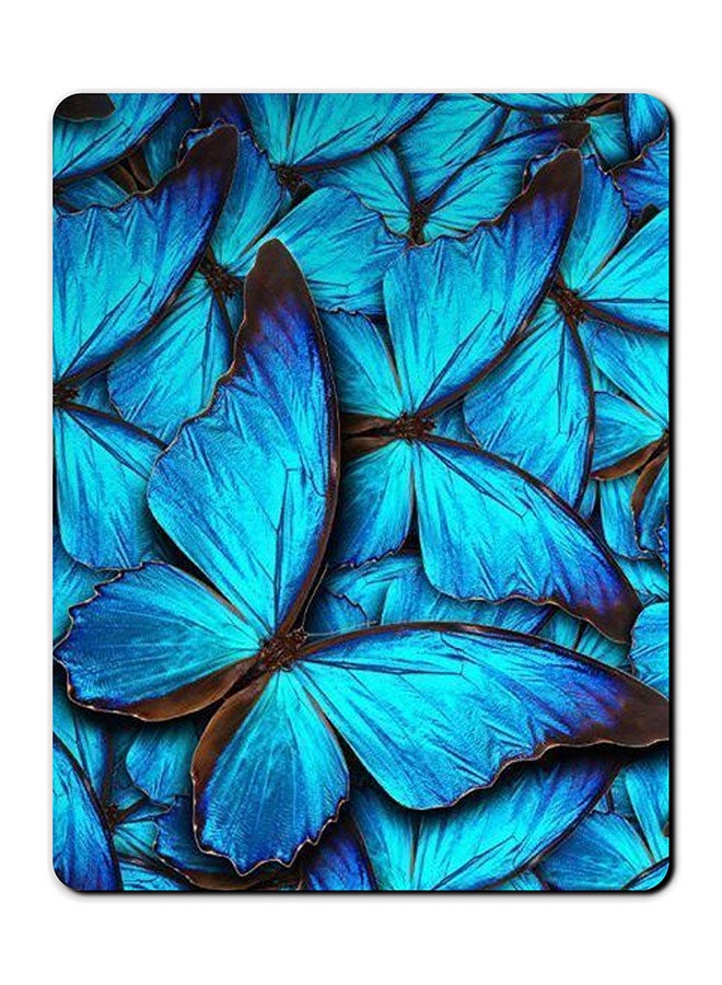 Theodor Blue Butterfly Smooth Surface Printed Anti-Slip Mousepad Multicolour - Image 1