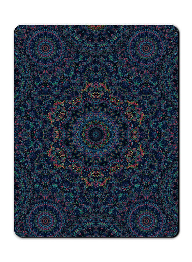 Theodor Blue Orange Carpet Texture Smooth Surface Printed Anti-Slip Mousepad Multicolour