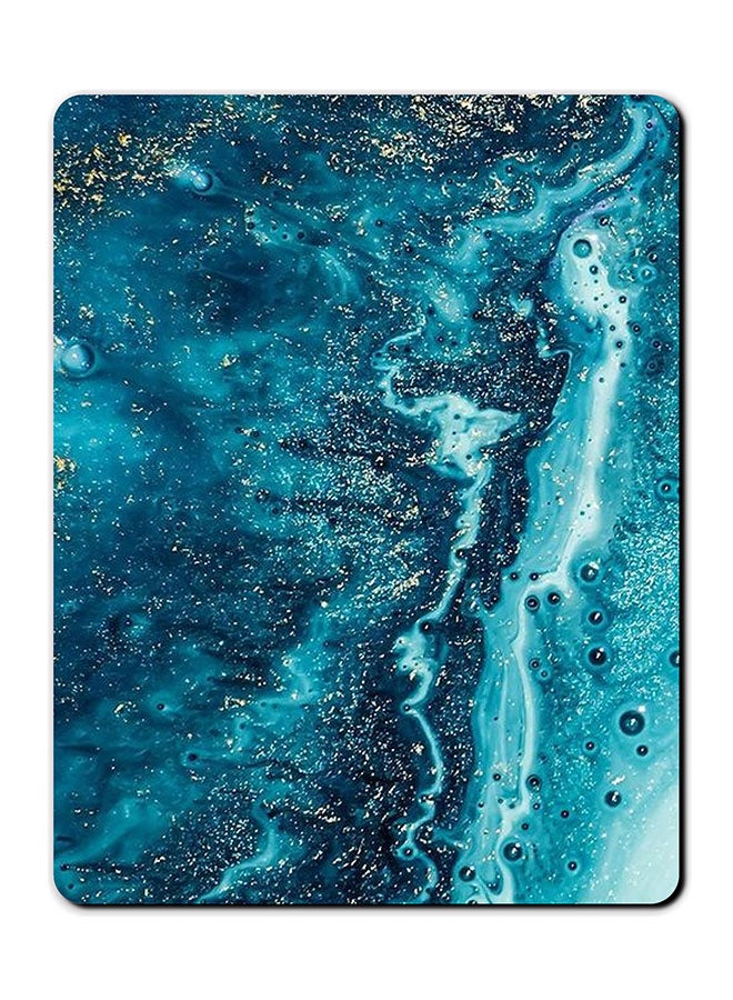 Theodor Blue Water Waves Smooth Surface Printed Anti-Slip Mousepad Multicolour