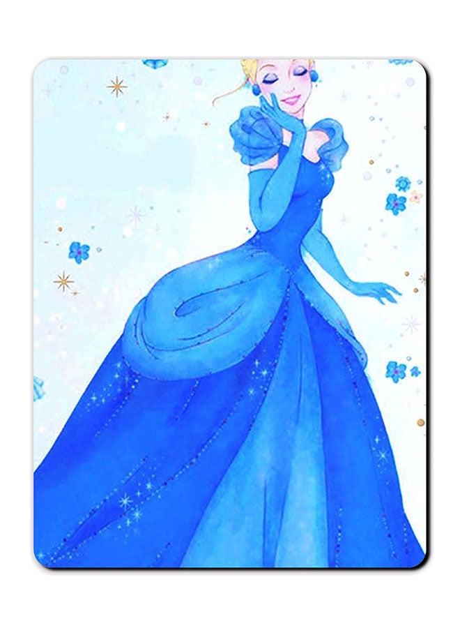 Blue Cindrella Smooth Surface Printed Anti-Slip Mousepad Multicolour
