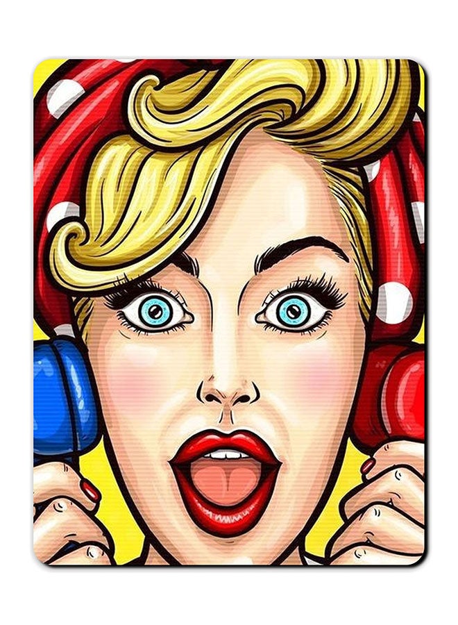 Theodor Beautiful Lady Smooth Surface Printed Anti-Slip Mousepad Multicolour