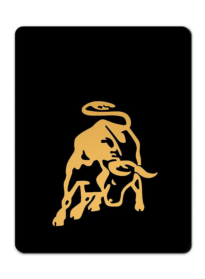 Theodor Bull Printed Smooth Surface Anti-Slip Mousepad Black/Yellow