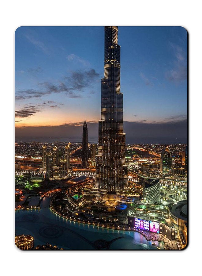 Theodor Burj Khalifa Printed Smooth Surface Anti-Slip Mousepad Multicolour