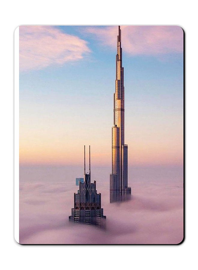 Theodor Burj Khalifa In Clouds Printed Anti-Slip Mousepad Multicolour