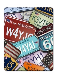 Theodor Car Number Plate Printed Anti-Slip Mousepad Multicolour 