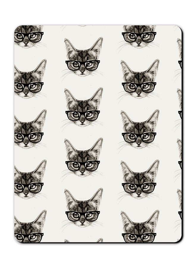 ثيودور لوحة ماوس مضادة للانزلاق بطبعة وجوه القطط. منتج متعدد الألوان