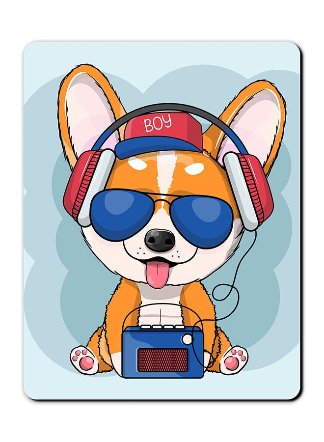 Theodor Cat With Headphones Surface Printed Anti Slip Mousepad Multicolour