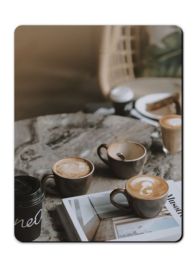 لوحة ماوس مضادة للانزلاق بطبعة عبارة "Coffee Break" متعدد الألوان