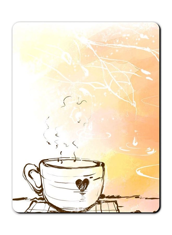 Theodor Coffee Illustration Printed Anti Slip Mousepad Multicolour